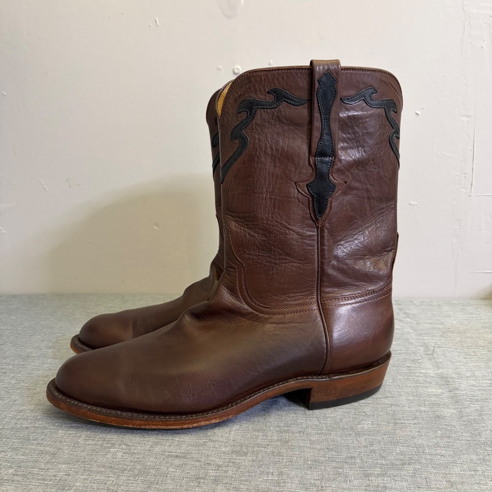 Lucchese Western Boots Mens 11 Brown Classics Handmade Leather L3555 R9 Filigree